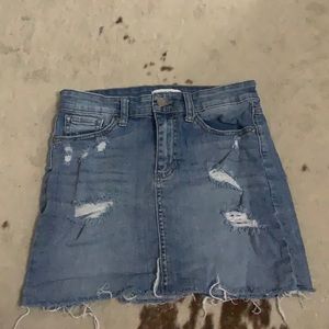 Ripped jean skirt